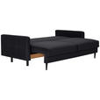 SCHLAFSOFA in Samt Schwarz  - Schwarz, KONVENTIONELL, Holz/Textil (220/95/98cm) - Carryhome