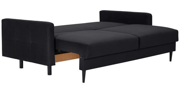 SCHLAFSOFA in Samt Schwarz  - Schwarz, KONVENTIONELL, Holz/Textil (220/95/98cm) - Carryhome