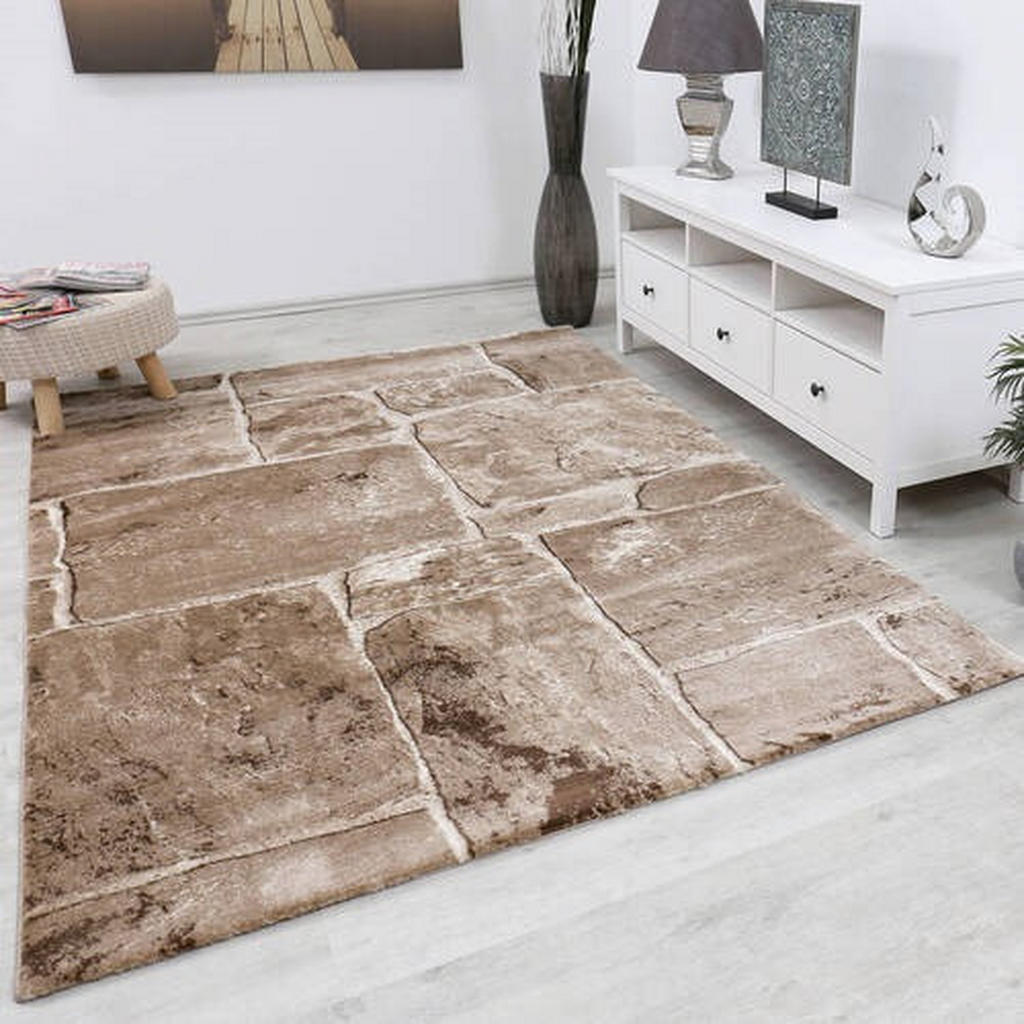 Thumbnail - Xxxl Webteppich, Braun, Textil, Steine, rechteckig, 200x290 cm, Oeko-Tex® Standard 100, für Fußbodenheizung geeignet, in...