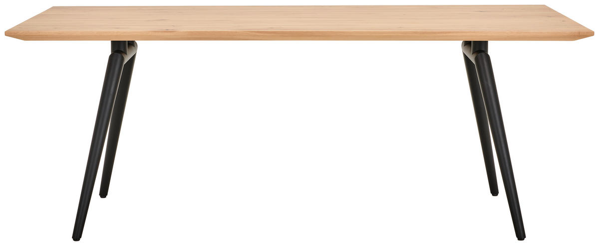 ESSTISCH 200/100/75 cm Echtholz  Holz, Metall Variantenauswahl rechteckig Schwarz, Eichefarben  - Eichefarben/Schwarz, Design, Holz/Metall (200/100/75cm) - Joop!