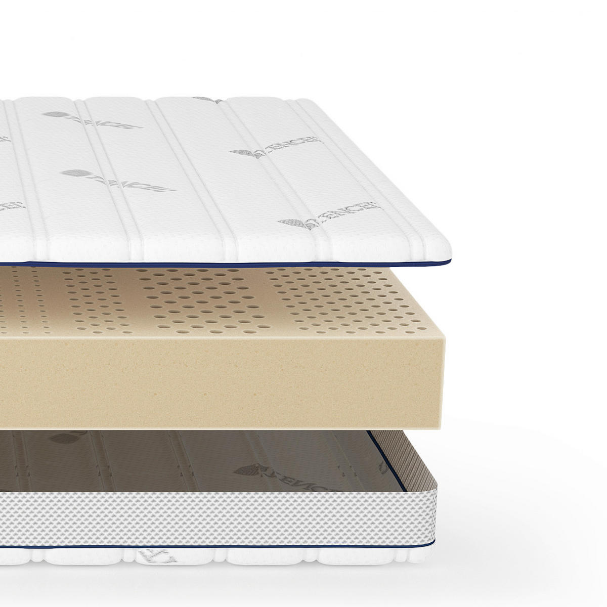 LATEXMATRATZE 100/200 cm, Höhe ca.: 20 cm, H5 + H5 = hart, 7-Zonen - Weiß, Basics, Textil (100/200cm) - Livetastic