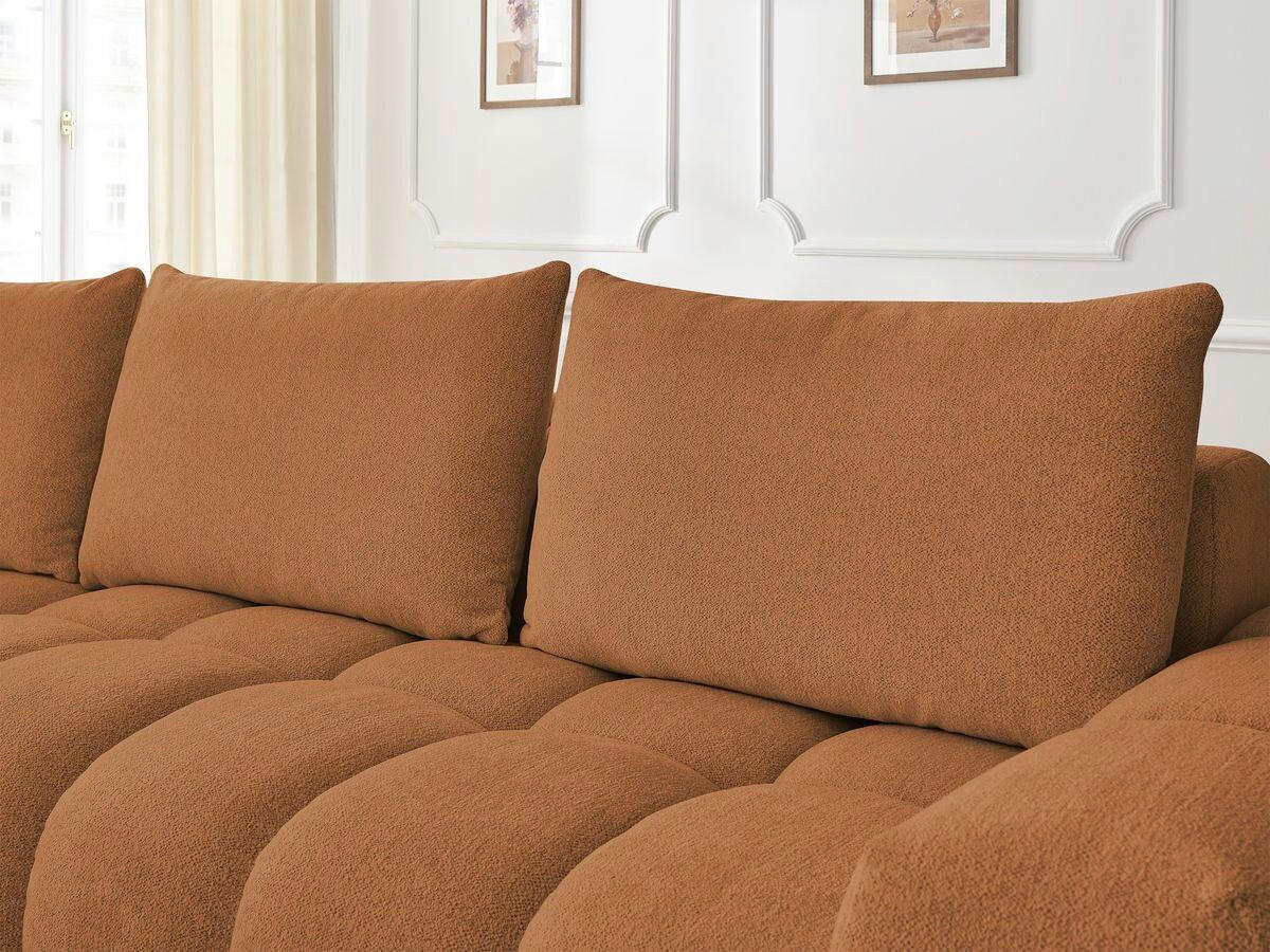 ECKSOFA Ottomane rechts  EVEREST Orange Flachgewebe  - Schwarz/Orange, MODERN, Kunststoff/Textil (210/352cm)