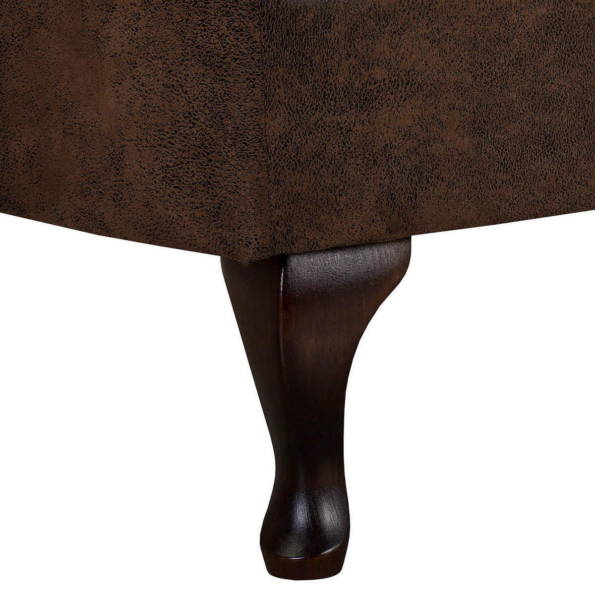 RÉCAMIERE Lederlook Dunkelbraun  - Dunkelbraun/Braun, Design, Holz/Textil (185/93/75cm) - Livetastic