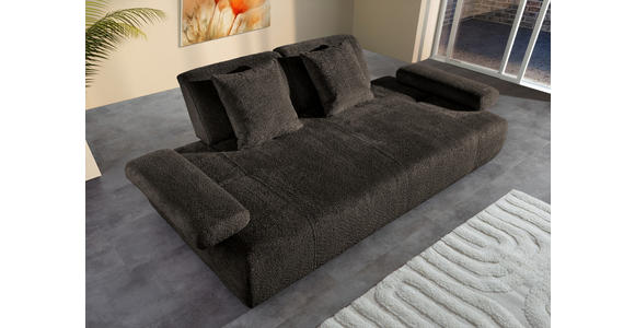SCHLAFSOFA  in Chenille Anthrazit  - Anthrazit/Schwarz, KONVENTIONELL, Kunststoff/Textil (235-255/80/116-138cm) - Carryhome