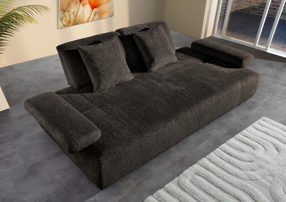 SCHLAFSOFA in Textil Anthrazit  - Anthrazit/Schwarz, Konventionell, Kunststoff/Textil (235-255/80/116-138cm) - Carryhome
