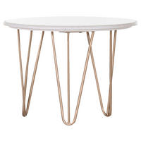 PRÍRUČNÝ STOLÍK, biela, zlatá - zlatá/biela, Design, kov/kameň (50/50/35cm) - Landscape