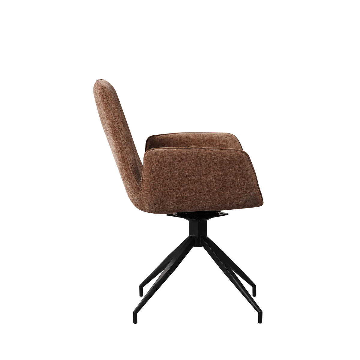 STOLIČKA S PODRÚČKAMI, ženilka, sivohnedá - sivohnedá/čierna, Modern, kov/textil (61/89/62cm) - MID.YOU