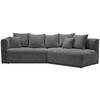 ECKSOFA Grau Chenille  - Schwarz/Grau, MODERN, Kunststoff/Textil (315/180cm) - Hom`in