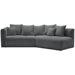 ECKSOFA in Chenille Grau  - Schwarz/Grau, MODERN, Kunststoff/Textil (315/180cm) - Hom`in