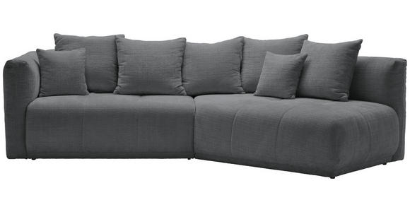 ECKSOFA Grau Chenille  - Schwarz/Grau, MODERN, Kunststoff/Textil (315/180cm) - Hom`in