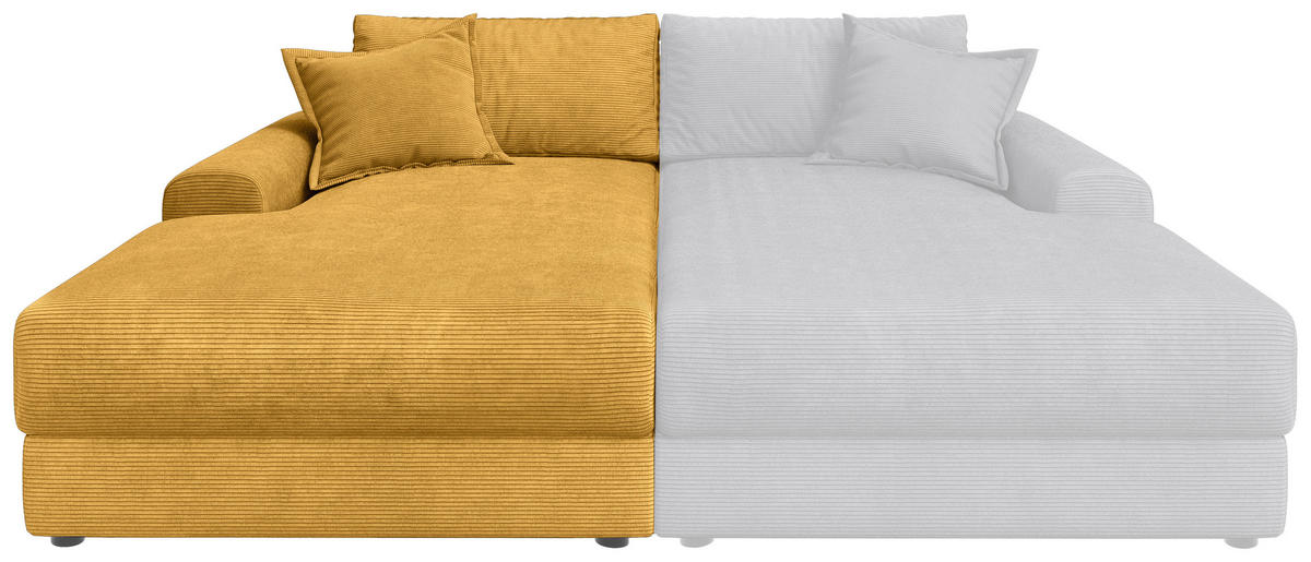 BIGSOFA Cord Senfgelb  - Senfgelb/Schwarz, MODERN, Kunststoff/Textil (117/93/190cm) - Carryhome