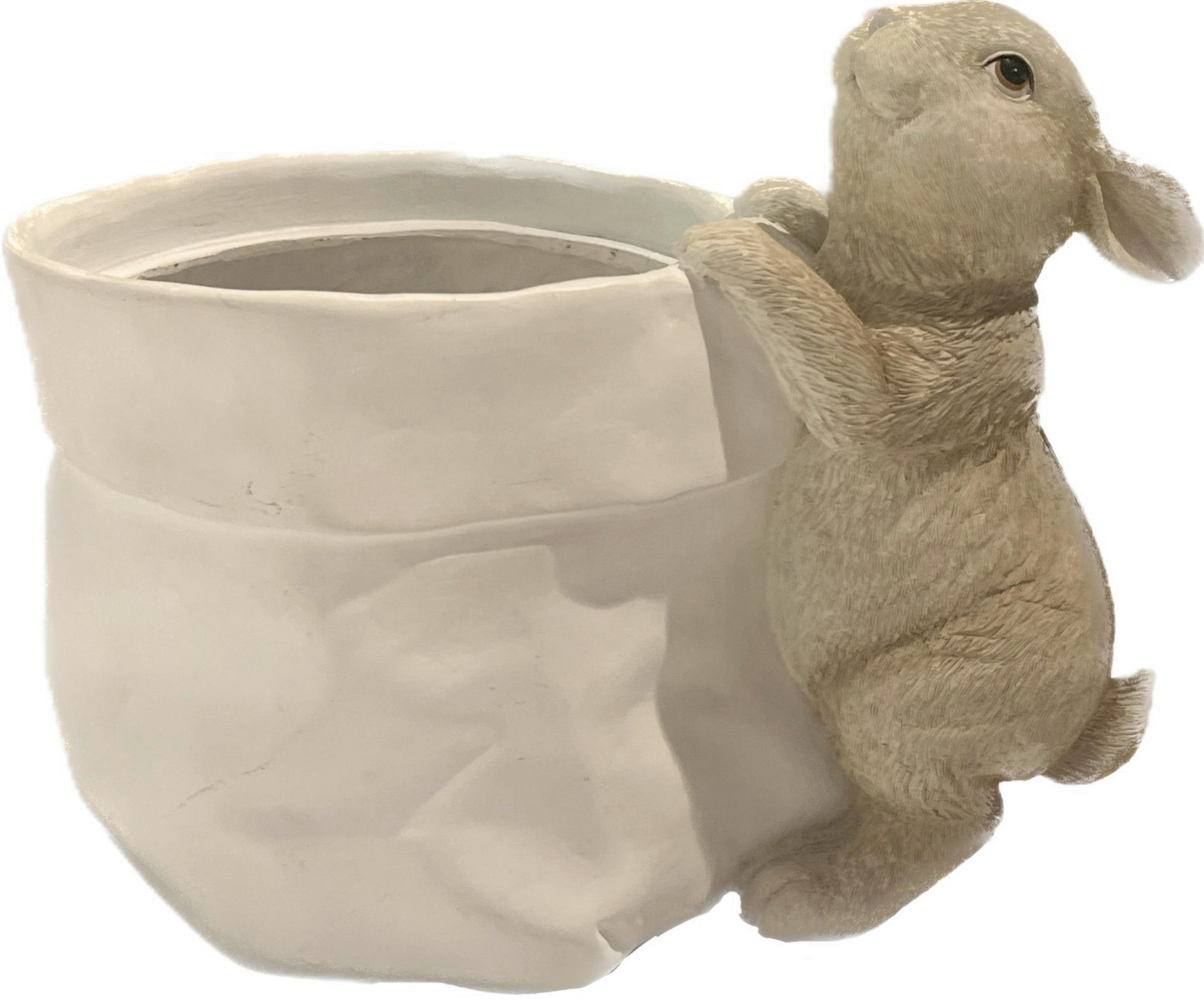 PFLANZENTOPF   - Braun/Weiß, LIFESTYLE, Kunststoff (23,5/18,5/15,3cm)