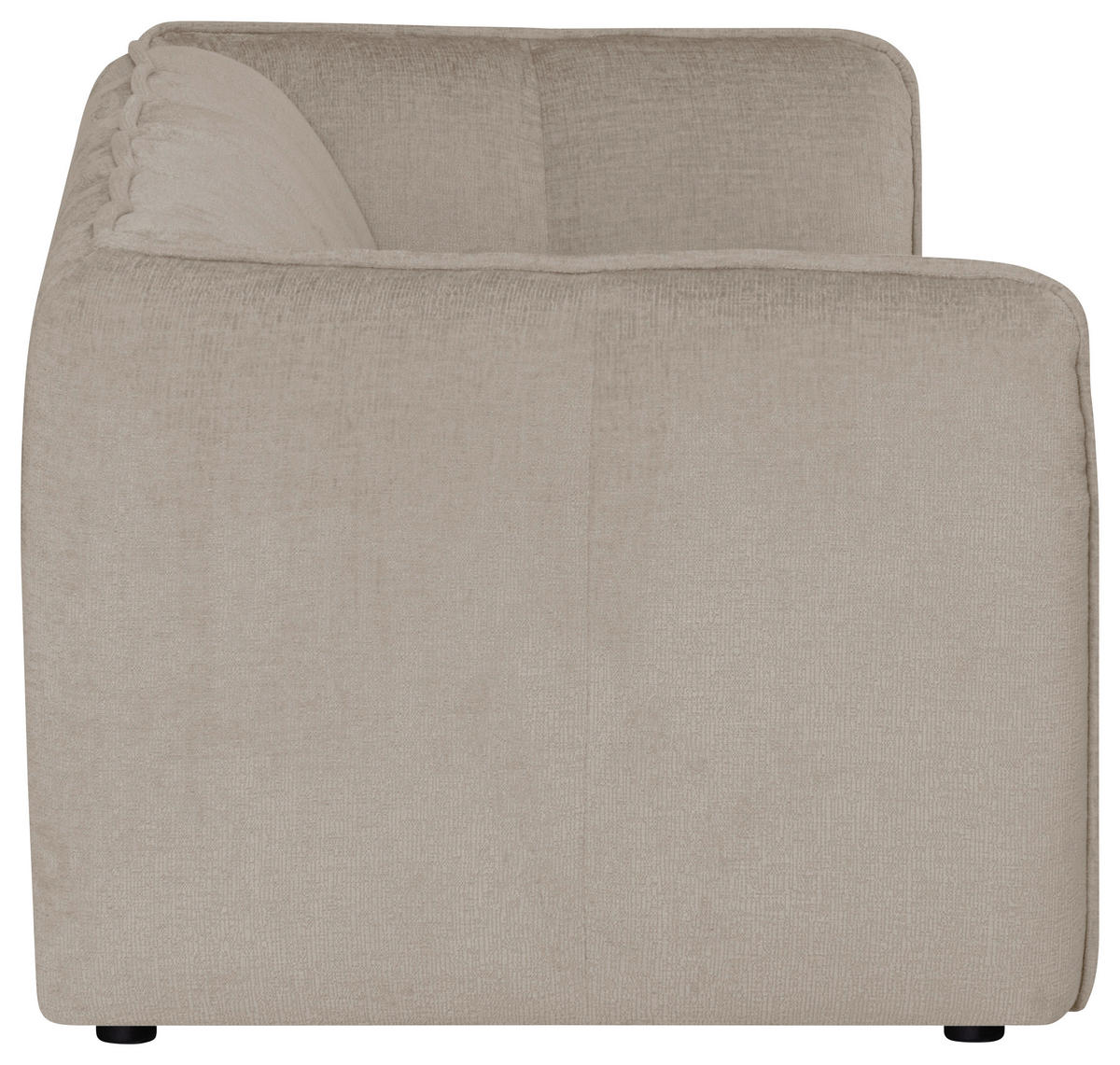 3-SITZER-SOFA LIVOLI in Chenille Creme  - Creme/Schwarz, Design, Kunststoff/Textil (217/70/94cm) - MID.YOU
