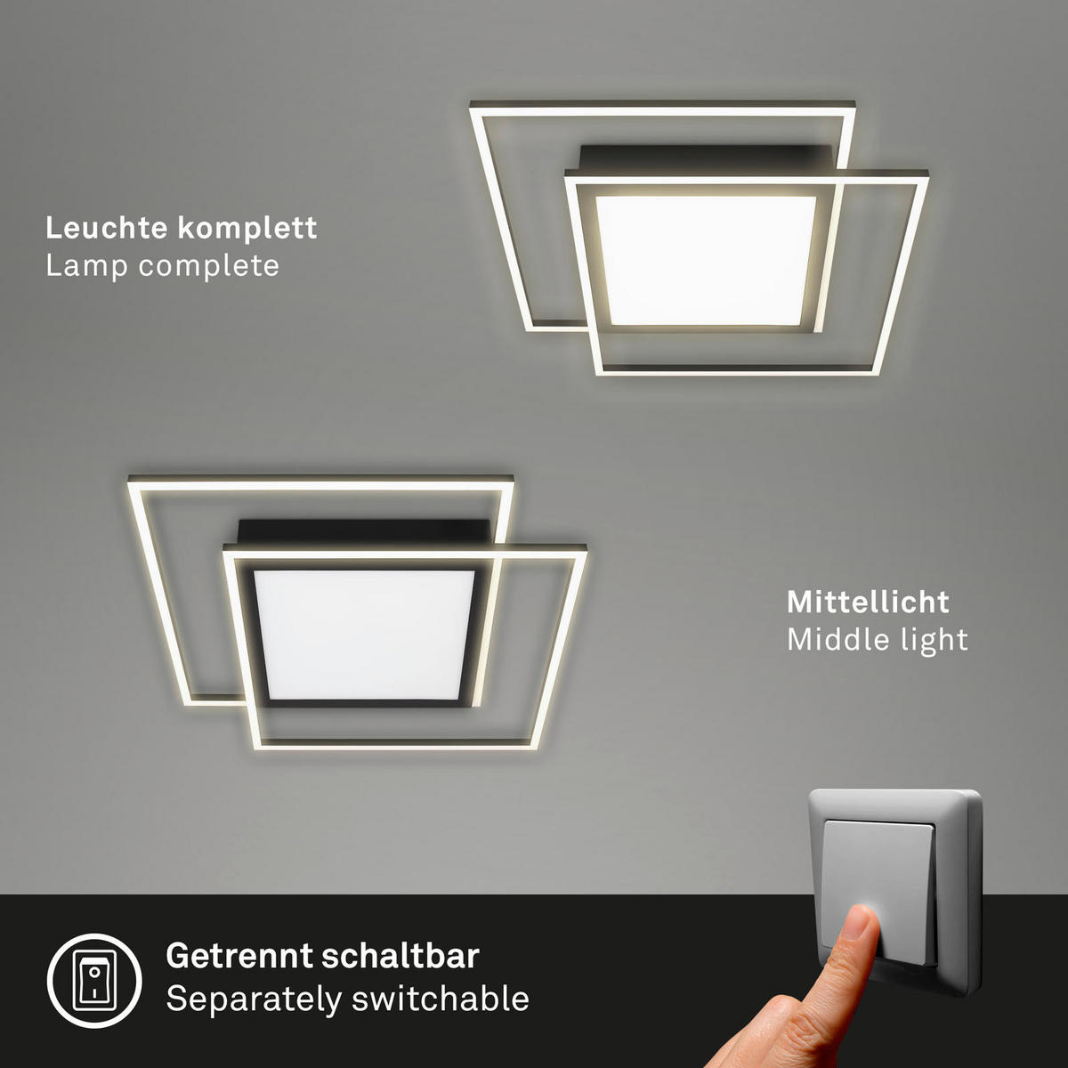 LED PLAFONJERA - crna, Osnovno, metal/plastika (51,5/6,5cm)