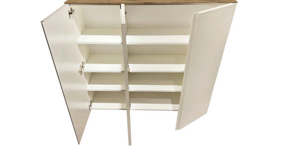 SCHUHSCHRANK 121/111/33 cm - Sandfarben/Eichefarben, Design, Holzwerkstoff (121/111/33cm) - Moderano