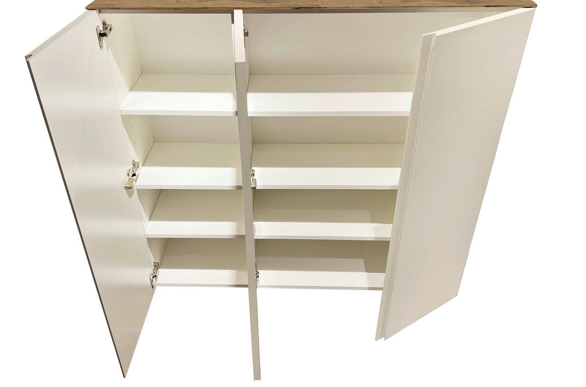 SCHUHSCHRANK Eichefarben, Sandfarben  - Sandfarben/Eichefarben, Design, Holzwerkstoff (121/111/33cm) - Moderano