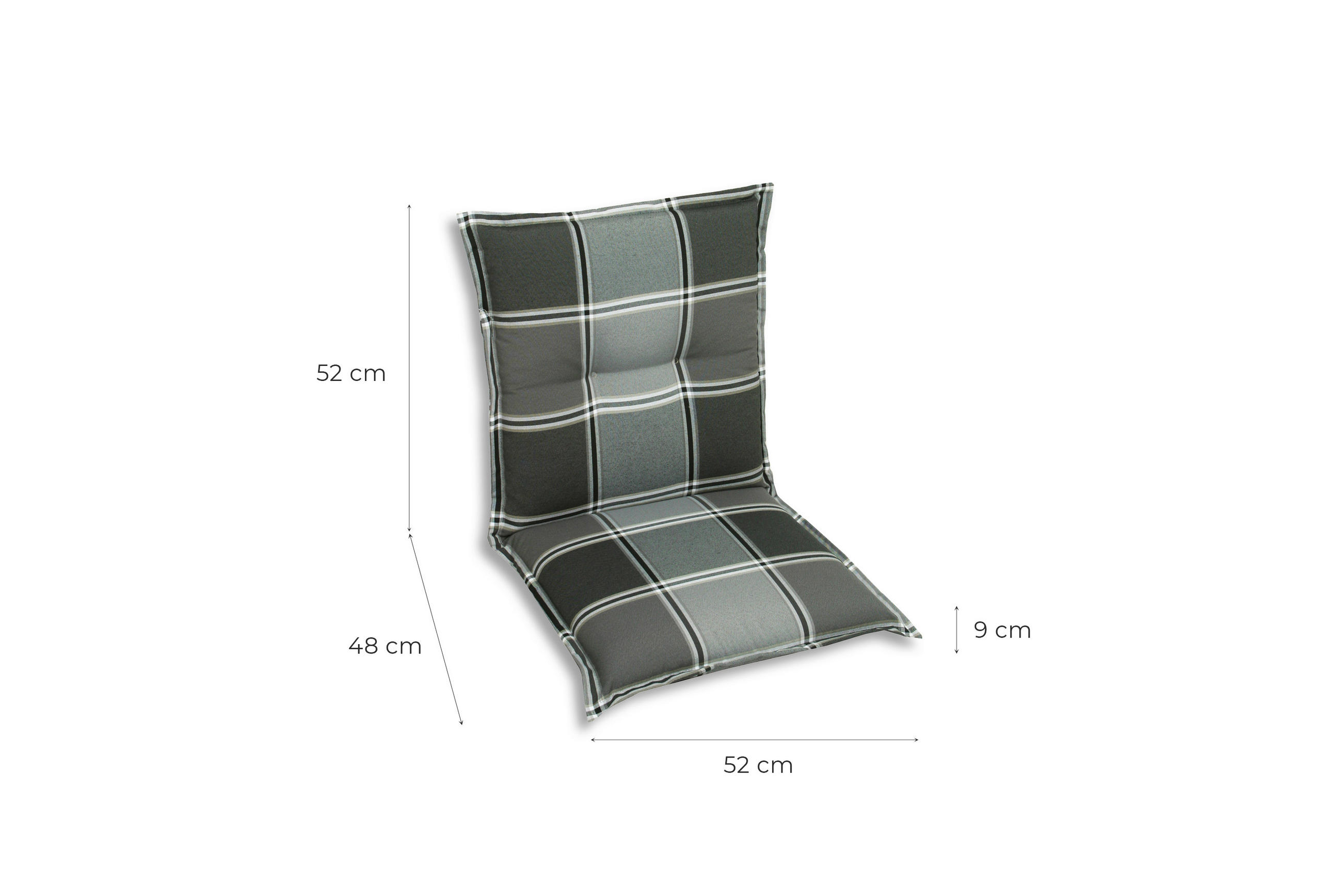 SESSELAUFLAGENSET in Grau Karo  - Grau, Basics, Textil (50/9/100cm)