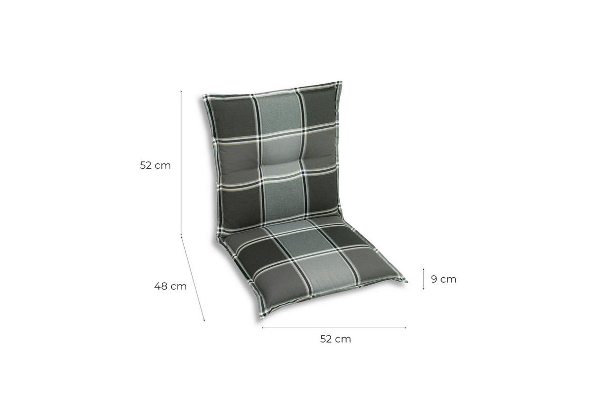 SESSELAUFLAGENSET in Grau Karo  - Grau, Basics, Textil (50/9/100cm)