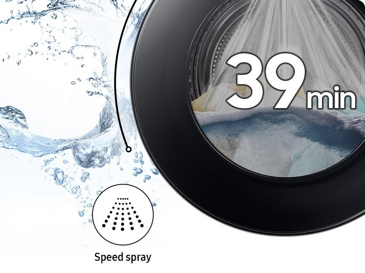 WASCHTROCKNER WD90DG5G34BEEG  - Schwarz/Weiß, Basics, Glas/Kunststoff (60/85/65cm) - Samsung