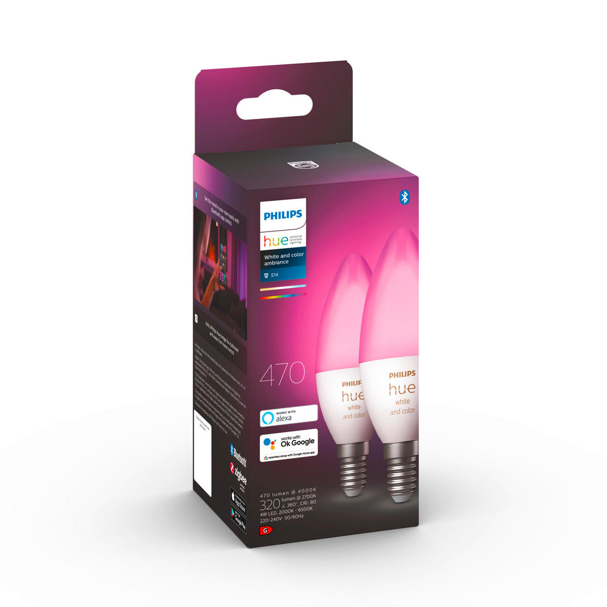 HUE WHITE AND COLORS AMBIANCE   E14 4 W  - Weiß, Basics, Kunststoff (3,9cm) - Philips HUE