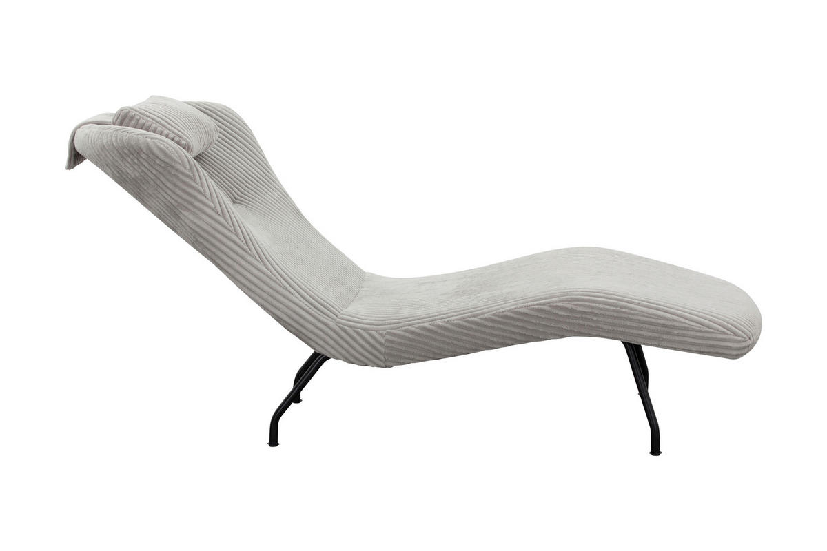 RELAXLIEGE in Struktur Hellgrau  - Hellgrau/Schwarz, MODERN, Textil/Metall (80/82/180cm) - Livetastic