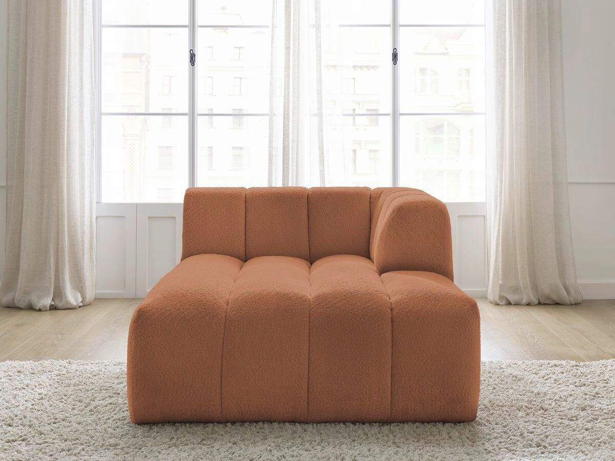 SOFAELEMENT ANNECY Bouclé Orange  - Schwarz/Orange, MODERN, Kunststoff/Textil (120/72/170cm)