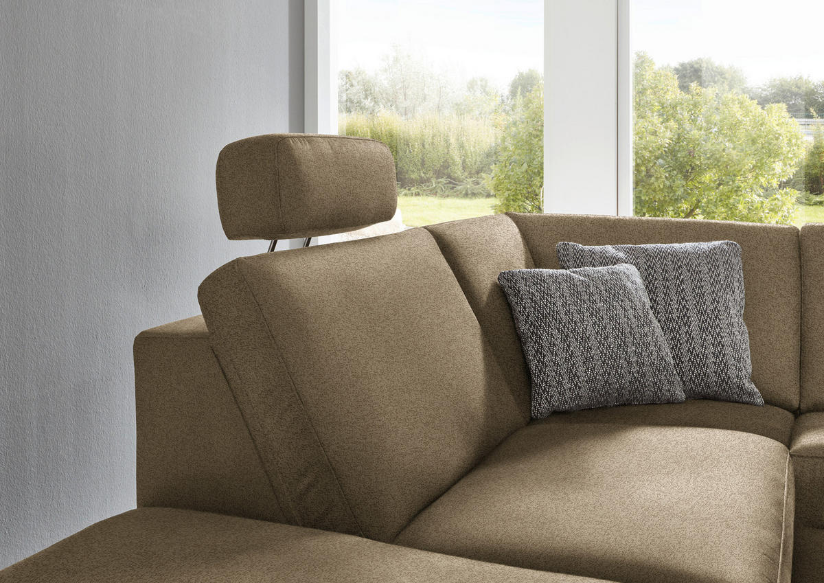 ECKSOFA in Mikrofaser Grün  - Alufarben/Grün, Design, Textil/Metall (242/275cm) - Dieter Knoll
