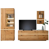WOHNWAND  in Wildeiche 276/202/51 cm  - Wildeiche/Anthrazit, Natur, Glas/Holz (276/202/51cm) - MID.YOU