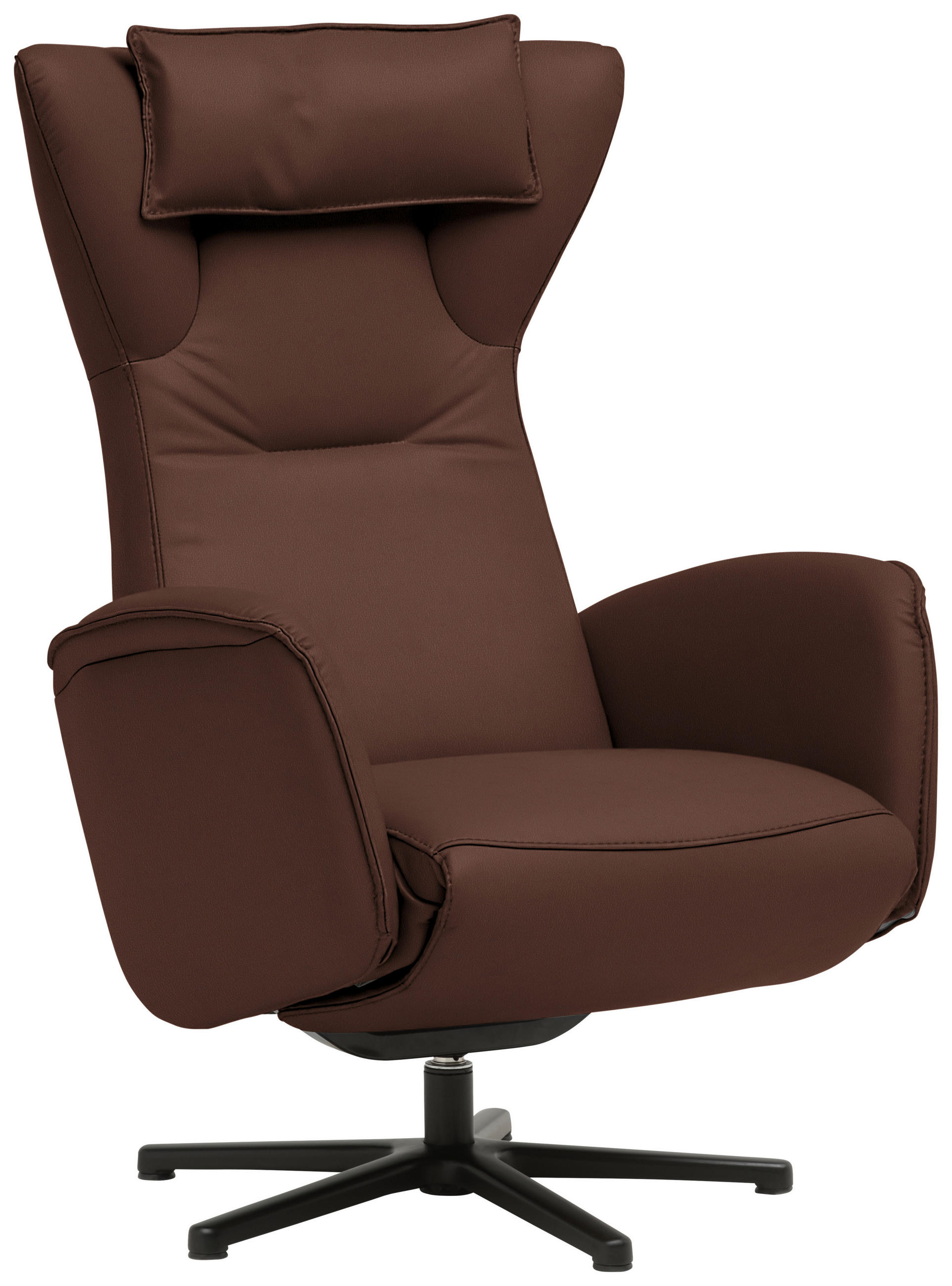 RELAXSESSEL Leder Braun  - Schwarz/Braun, Design, Leder/Metall (75/106/86cm) - Valdera