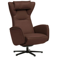 RELAXSESSEL Leder Braun  - Schwarz/Braun, Design, Leder/Metall (75/106/86cm) - Valdera