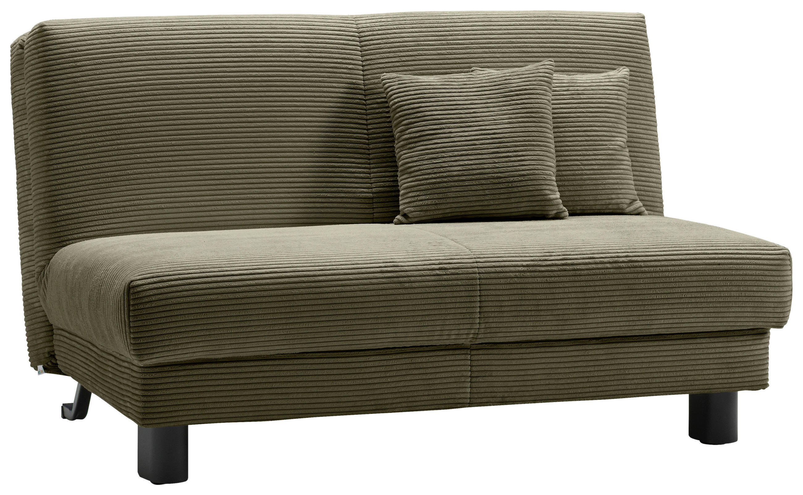 SCHLAFSOFA Cord Grün  - Schwarz/Grün, Design, Textil/Metall (145/85/100cm) - Carryhome