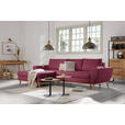 ECKSOFA in Webstoff Dunkelrot  - Eichefarben/Creme, Design, Holz/Textil (175/282cm) - Carryhome