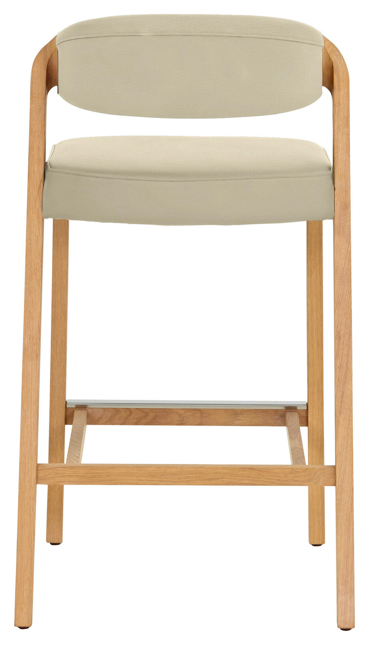 TRESENSTUHL in Creme, Wildeiche  - Wildeiche/Creme, Natur, Leder/Holz (51/93/49cm) - Voglauer