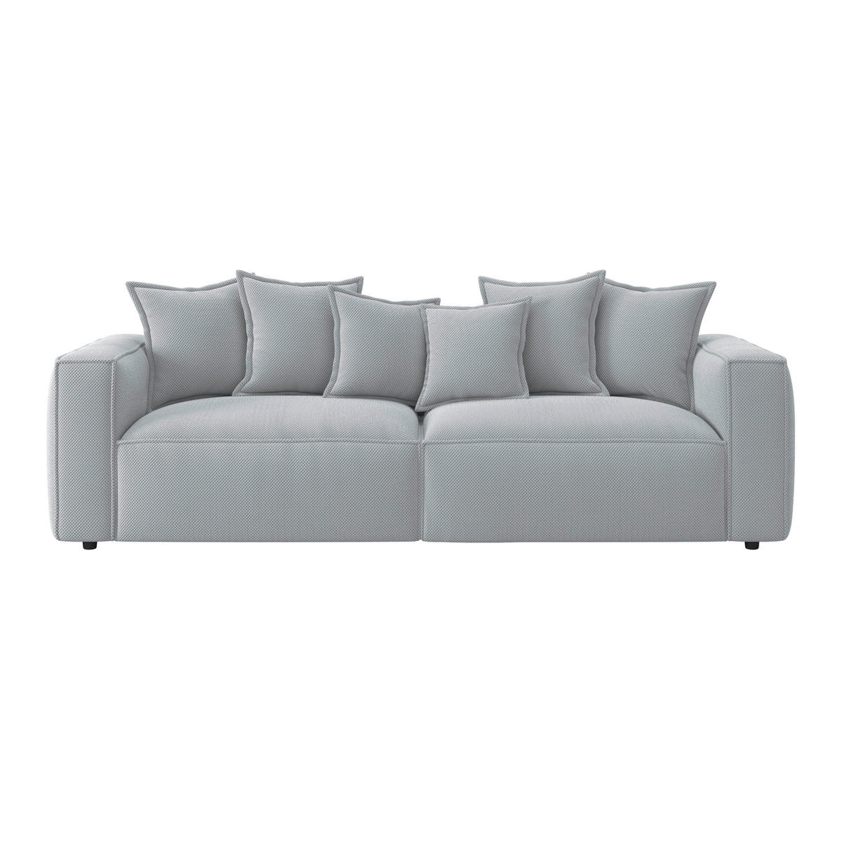 BIGSOFA in Mikrofaser Hellgrau  - Hellgrau/Schwarz, Modern, Textil (280/72/109cm) - MID.YOU