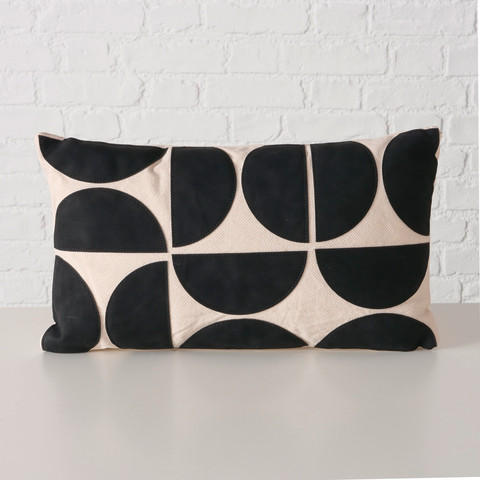 ZIERKISSEN  - Schwarz/Weiß, Basics, Textil (28/48/11cm) - Boltze Home