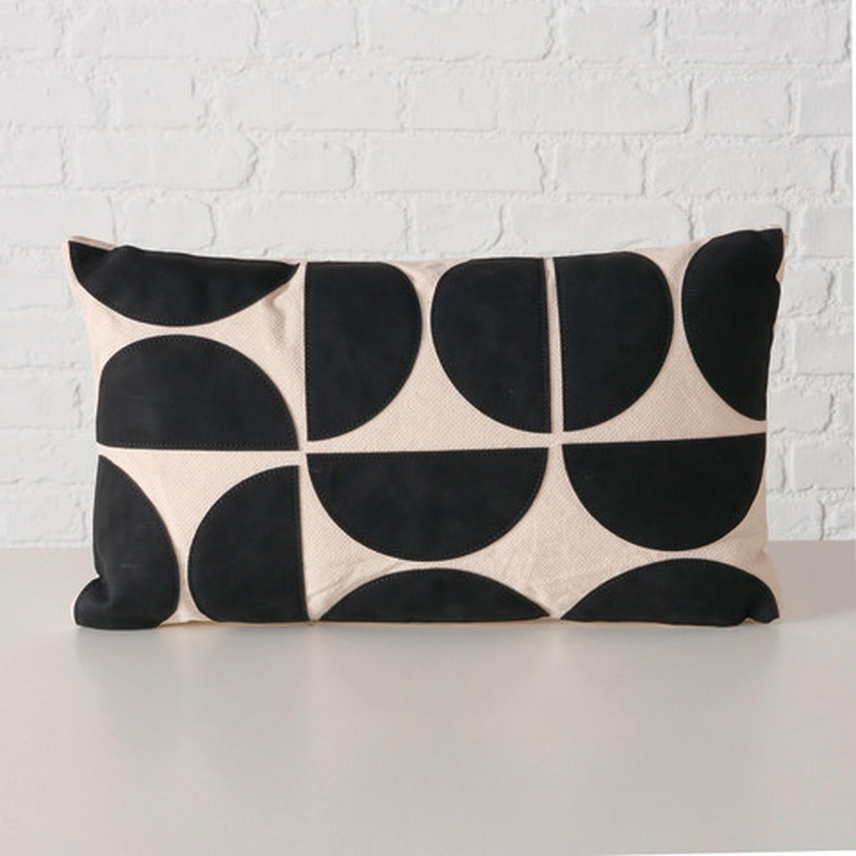 ZIERKISSEN  - Schwarz/Weiß, Basics, Textil (28/48/11cm) - Boltze Home