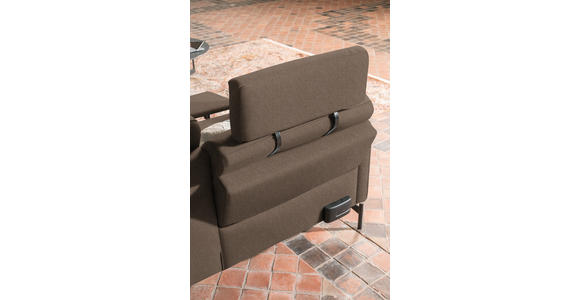 ECKSOFA in Flachgewebe, Struktur Braun  - Anthrazit/Braun, Design, Textil/Metall (254/230cm) - Ambiente