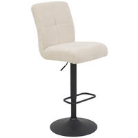 BARHOCKER Cord, Mikrofaser Schwarz, Beige Stahl Sitzfläche 360° drehbar  - Beige/Schwarz, Design, Textil/Metall (44/102-124/57cm) - Boxxx
