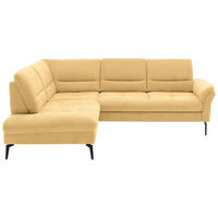 ECKSOFA in Webstoff Gelb  - Gelb/Schwarz, Design, Textil/Metall (206/256cm) - Beldomo System