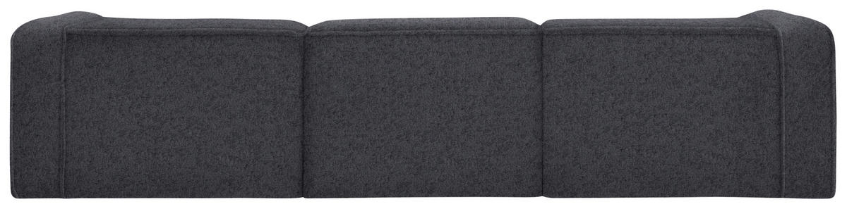 ECKSOFA in Webstoff Dunkelgrau  - Dunkelgrau/Schwarz, Design, Kunststoff/Textil (163/332cm) - Stylife
