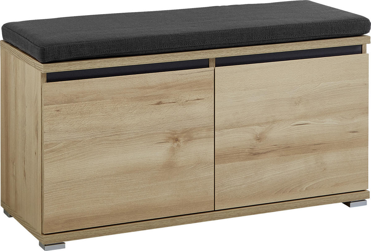 GARDEROBENBANK 96/52/40 cm  - Anthrazit/Buchefarben, Basics, Holzwerkstoff (96/52/40cm) - Carryhome