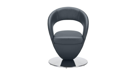 STUHL - Edelstahlfarben/Blaugrau, Design, Textil/Metall (62/86/61cm) - Moderano