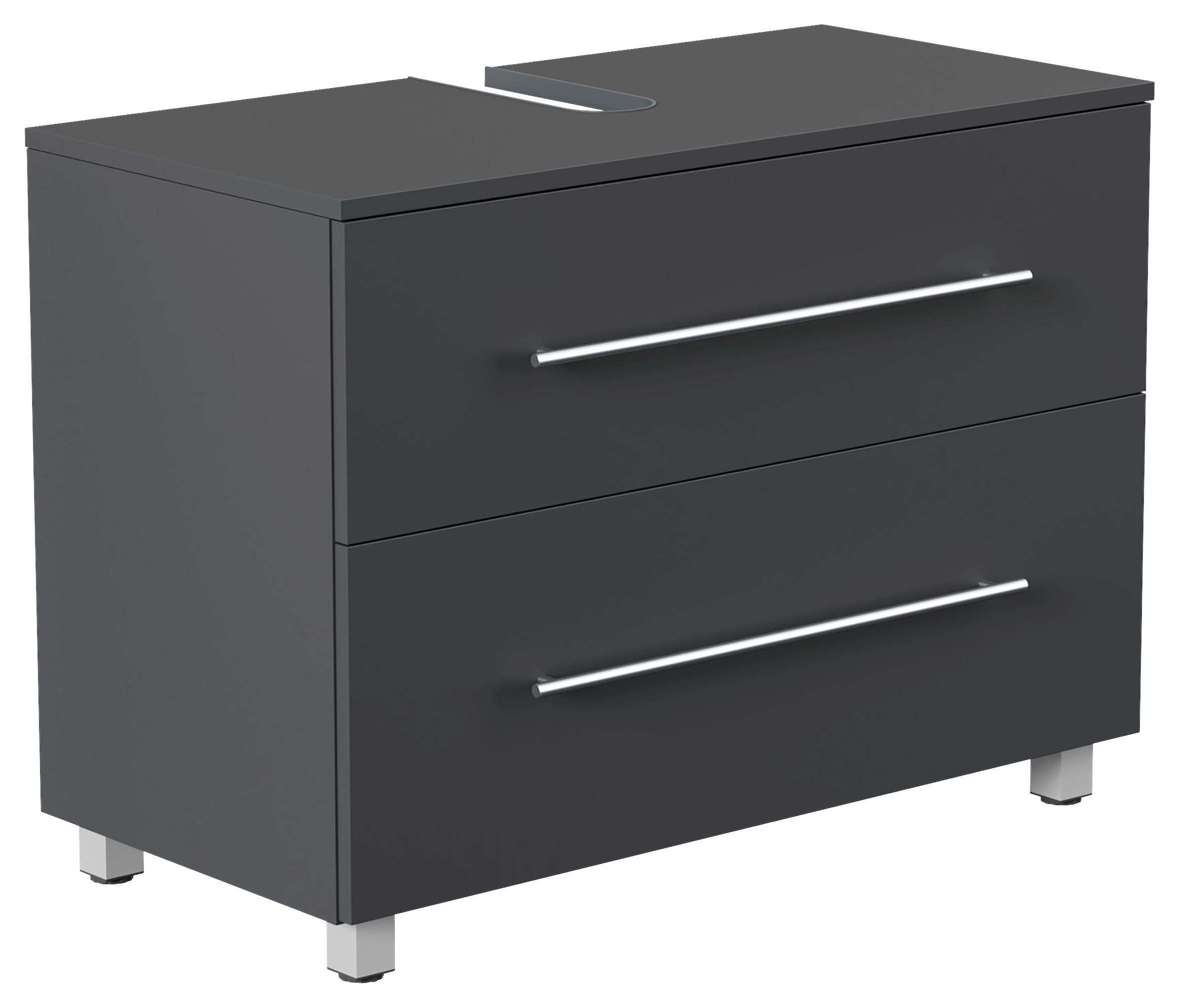 WASCHBECKENUNTERSCHRANK 85/63/41,6 cm  - Silberfarben/Graphitfarben, MODERN, Holzwerkstoff/Metall (85/63/41,6cm) - MID.YOU