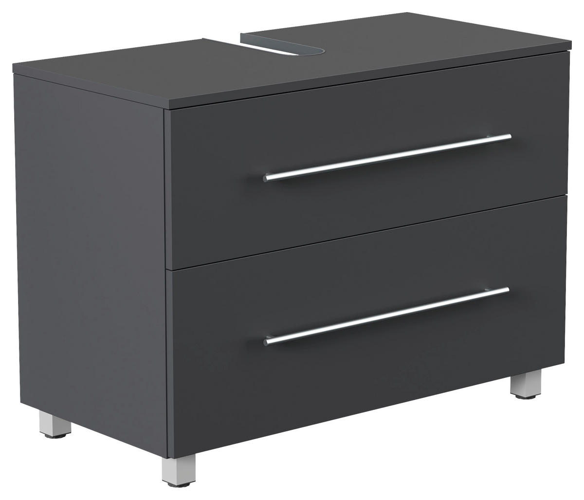 WASCHBECKENUNTERSCHRANK 85/63/41,6 cm  - Silberfarben/Graphitfarben, MODERN, Holzwerkstoff/Metall (85/63/41,6cm) - MID.YOU