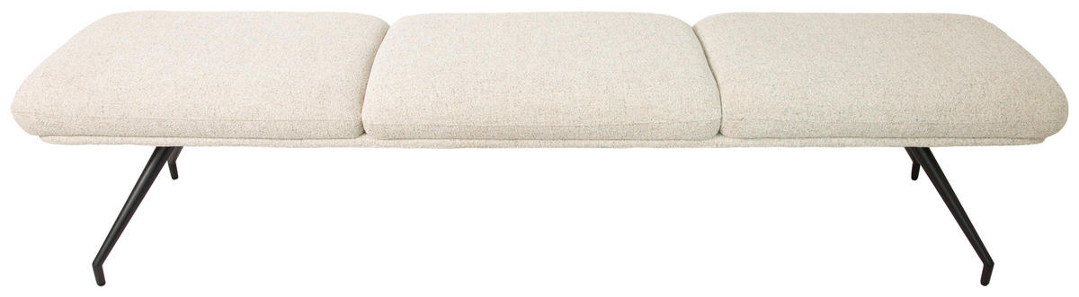 SITZBANK 220/49,5/50 cm  in Schwarz, Beige  - Beige/Schwarz, Design, Textil/Metall (220/49,5/50cm) - Dieter Knoll