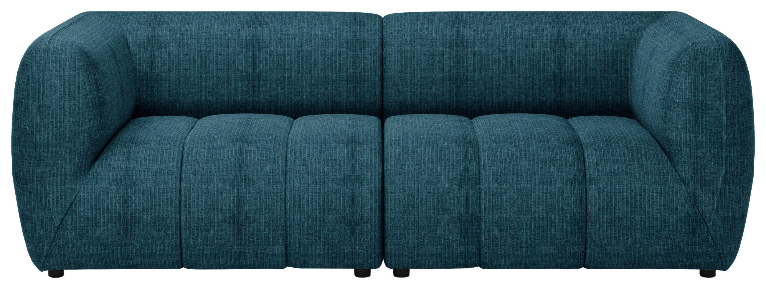 SOFA in Struktur Petrol  - Petrol/Schwarz, Design, Holz/Textil (240/80/95cm) - MID.YOU