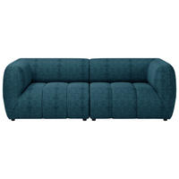 SOFA in Struktur Petrol  - Petrol/Schwarz, Design, Holz/Textil (240/80/95cm) - MID.YOU