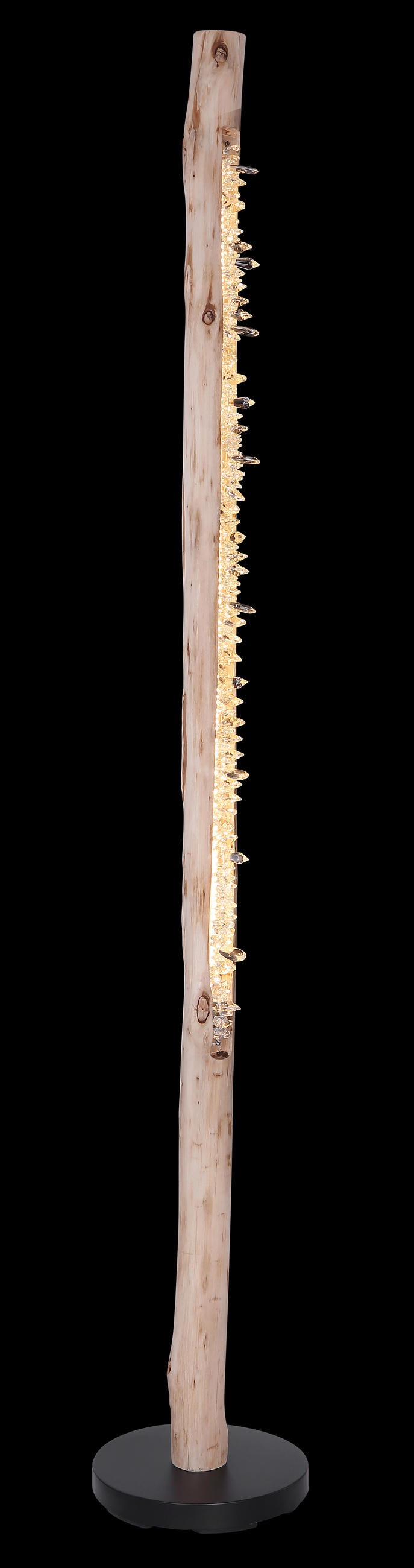 LED-STEHLEUCHTE 23/151 cm    - Klar/Schwarz, Natur, Holz/Kunststoff (23/151cm) - Globo
