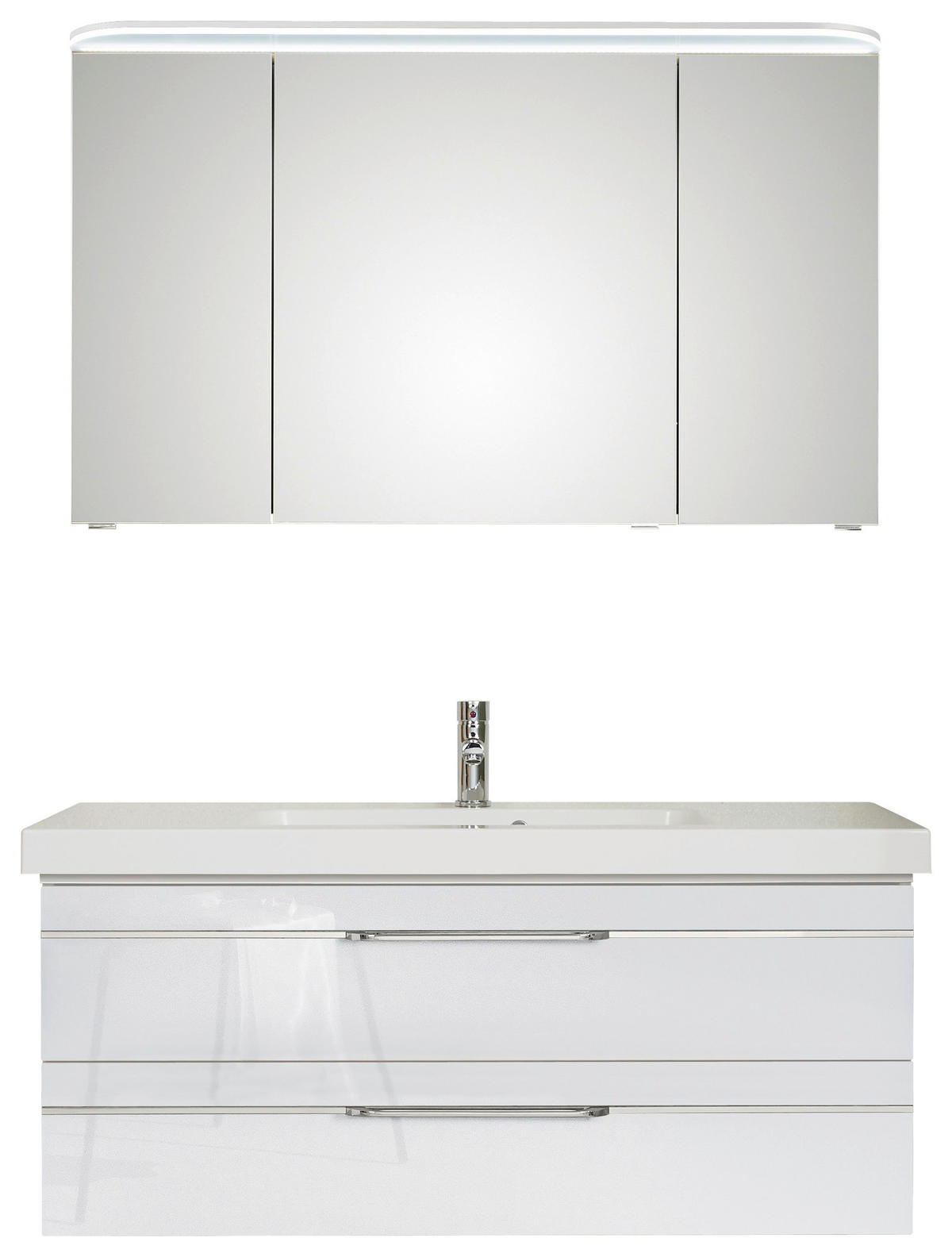 BADEZIMMER  in 123 cm  - Chromfarben/Weiß Hochglanz, KONVENTIONELL, Glas/Holzwerkstoff (123cm) - Pelipal