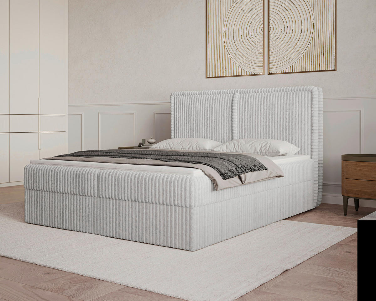 BOXBETT 180/200 cm  in Grau  - Schwarz/Grau, MODERN, Holz/Kunststoff (180/200cm) - Livetastic
